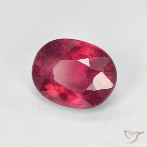Rubino Rosa rossastro intenso naturale da 1.78 ct, Ovale, VS