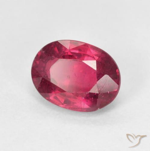 Rubino Rosa rossastro intenso naturale da 1.96 ct, Ovale, VS