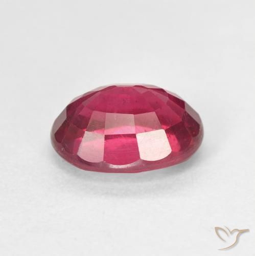 Rubino Rosa rossastro intenso naturale da 1.96 ct, Ovale, VS