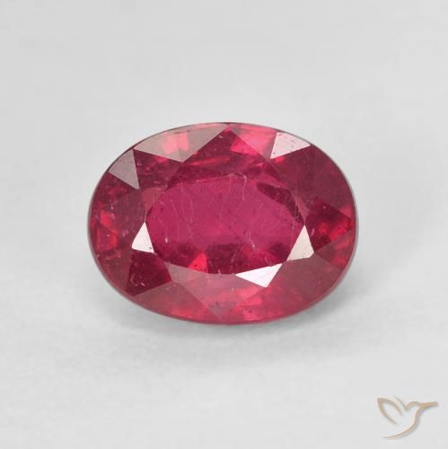 2.12ct Naturale Medium Dark-Red Rubino, Ovale, VS