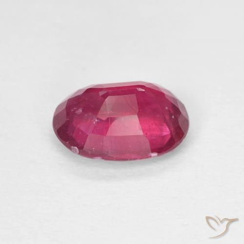 Rubino Rosa rossastro intenso naturale da 1.58 ct, Ovale, VS