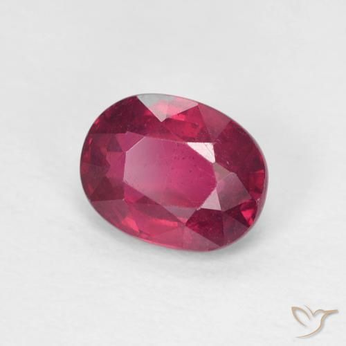 Rubino Rosa rossastro intenso naturale da 1.78 ct, Ovale, VS
