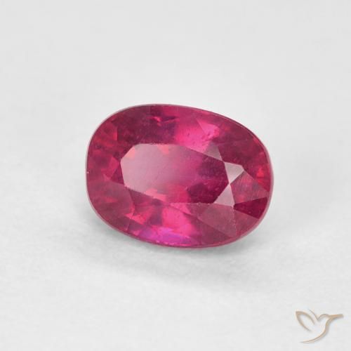 Rubino Rosso chiaro naturale da 1.29 ct, Ovale, VS