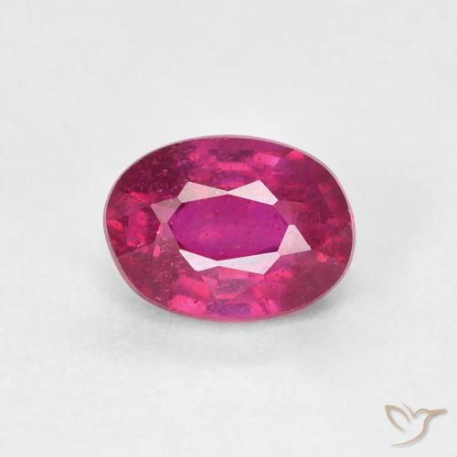 1.24ct Naturale Rosso chiaro Rubino, Ovale, VS, Photo A