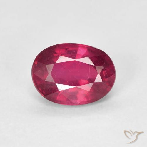 1.76ct Naturale Rosso chiaro Rubino, Ovale, VS, Photo A