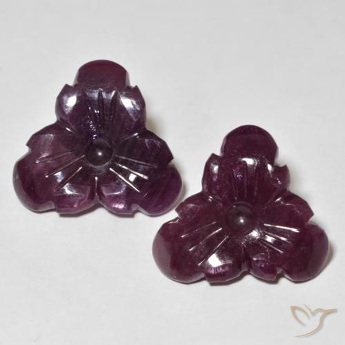 19.71ctw Naturale Rosso mogano Rubino, Taglio a fiore, Opaco