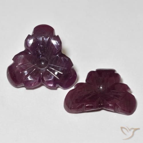 Gemme di Rubino Rosso mogano naturale da 19.71 ct, Taglio a fiore, Opaco