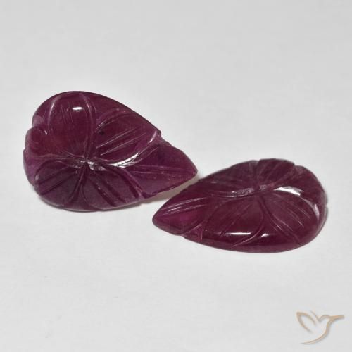 Gemme di Rubino Rosso lampone naturale da 14.04 ct, Taglio a fiore, Opaco