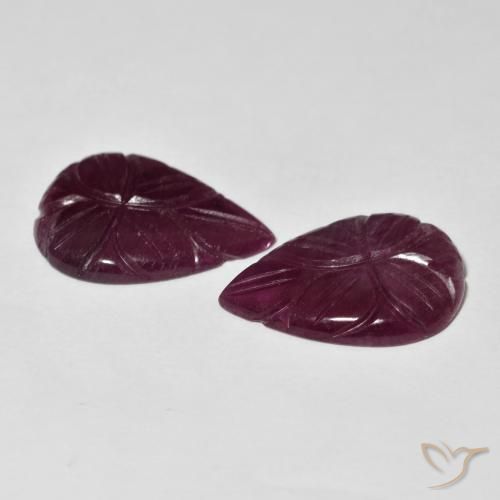 Gemme di Rubino Rosso lampone naturale da 14.04 ct, Taglio a fiore, Opaco