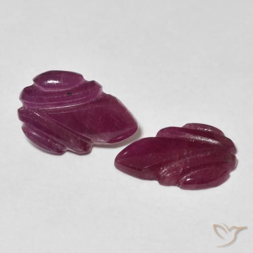 Gemme di Rubino Medium Dark-Purple naturale da 3.20 ct, Taglio a fantasia, Opaco