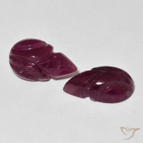 Gemme di Rubino Rosso lampone naturale da 6.21 ct, Taglio a fantasia, Opaco