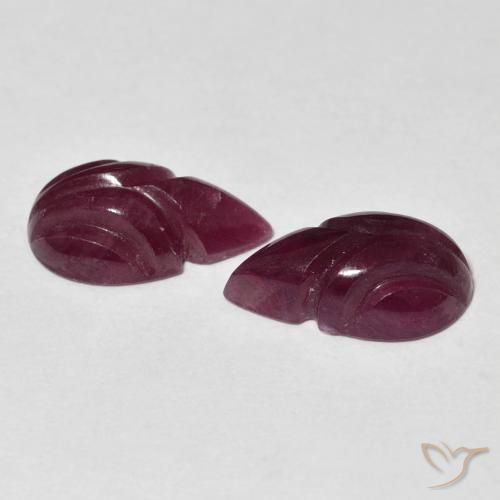 Gemme di Rubino Rosso lampone naturale da 6.21 ct, Taglio a fantasia, Opaco
