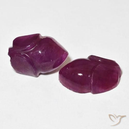 Gemme di Rubino Medium Dark-Purple naturale da 11.57 ct, Taglio a fiore, Opaco