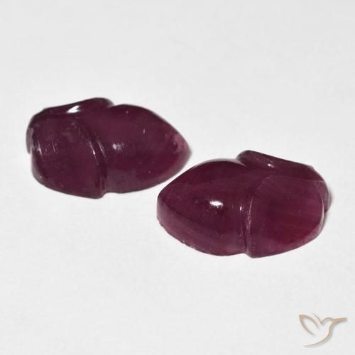 Gemme di Rubino Medium Dark-Purple naturale da 11.57 ct, Taglio a fiore, Opaco
