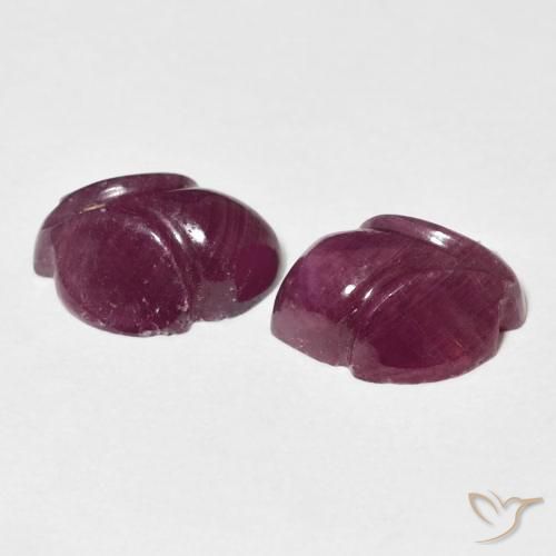 Gemme di Rubino Rosso lampone naturale da 7.42 ct, Taglio a fiore, Opaco