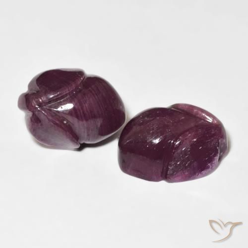 Gemme di Rubino Rosso scuro naturale da 19.48 ct, Taglio a fiore, Opaco