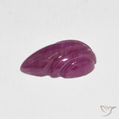 Rubino Viola rossastro naturale da 3.16 ct, Taglio a fiore, Opaco