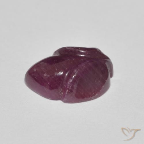 Rubino Rosso viola naturale da 3.10 ct, Taglio a fiore, Opaco
