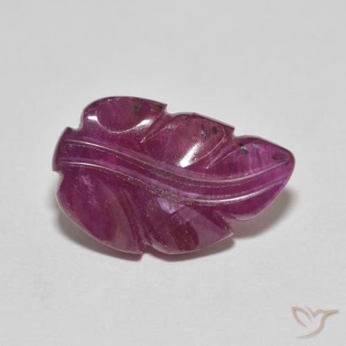 Rubino Viola rossastro naturale da 5.10 ct, Taglio a fantasia, Opaco