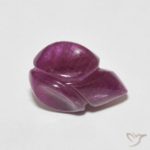 Rubino Vino rosso naturale da 3.38 ct, Taglio a fiore, Opaco