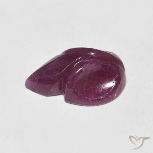 Rubino Vino rosso naturale da 3.38 ct, Taglio a fiore, Opaco