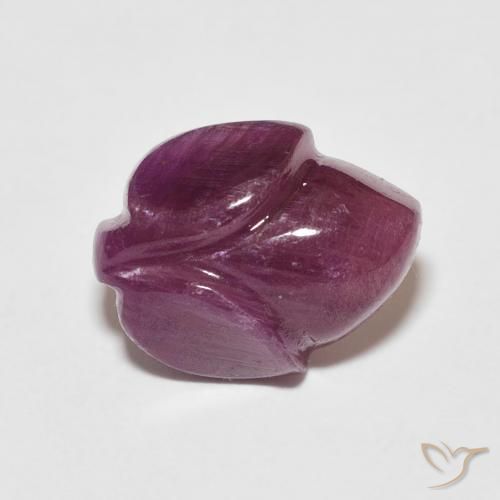 Rubino Rosso scuro naturale da 4.90 ct, Taglio a fiore, Opaco