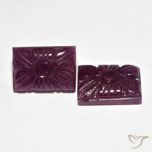 Gemme di Rubino Rosso scuro naturale da 21.58 ct, Taglio a fiore, Opaco