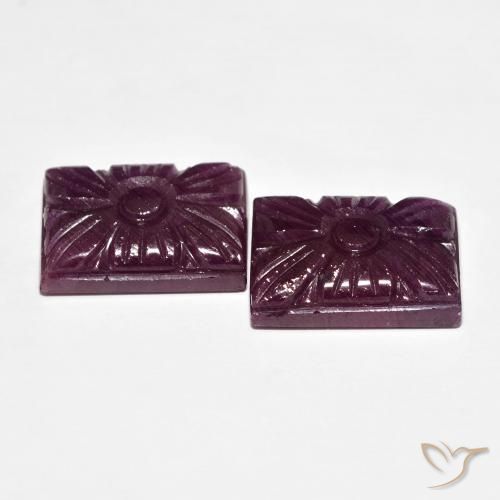 Gemme di Rubino Rosso scuro naturale da 21.58 ct, Taglio a fiore, Opaco