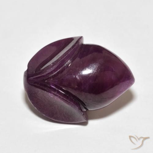 Rubino Rosso lampone naturale da 13.39 ct, Taglio a fiore, Opaco