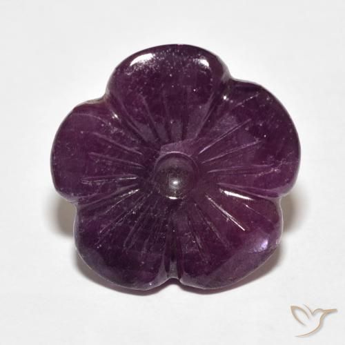 13.78ct Naturale Viola medio Rubino, Taglio a fiore, Opaco