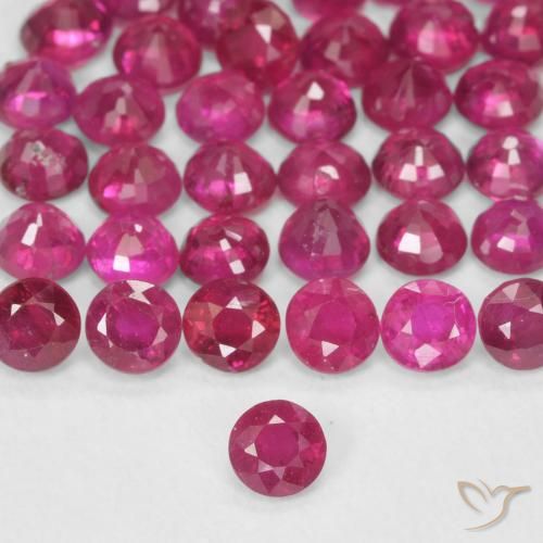0.14ct Naturale Rosso tendente al rosa Rubino, Rotondo, VS-SI