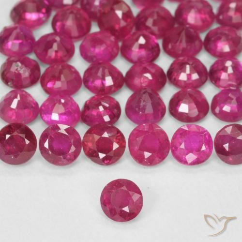 Rubino Rosso tendente al rosa naturale da 0.14 ct, Rotondo, VS-SI
