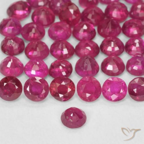 Rubino Rosso tendente al rosa naturale da 0.14 ct, Rotondo, VS-SI