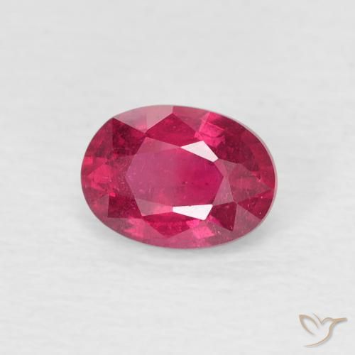 Rubino Rosso purpureo naturale da 1.19 ct, Ovale, VS
