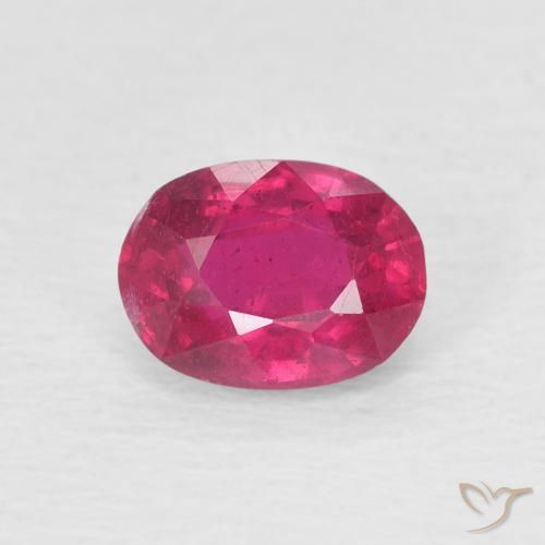 1.28ct Naturale Rosso chiaro Rubino, Ovale, VS