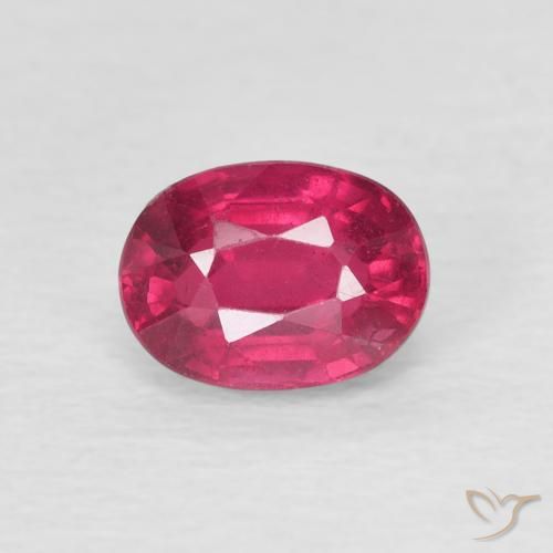 1.37ct Naturale Rosso chiaro Rubino, Ovale, VS