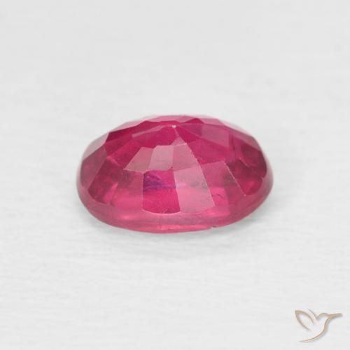 Rubino Rosa rossastro intenso naturale da 1.22 ct, Ovale, VS
