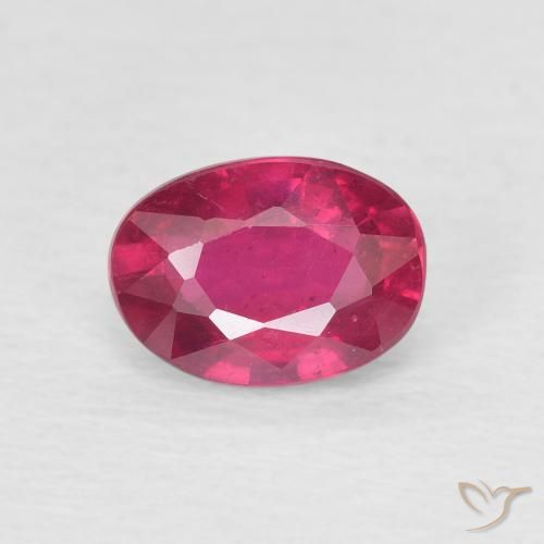 1.37ct Naturale Rosso chiaro Rubino, Ovale, VS
