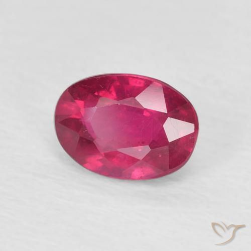 Rubino Rosso chiaro naturale da 1.37 ct, Ovale, VS