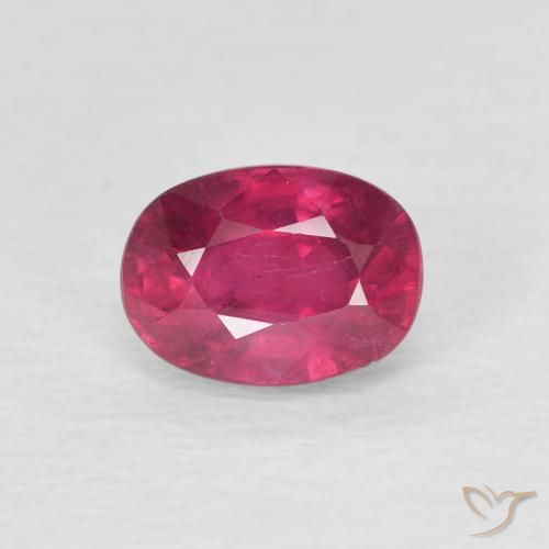 1.28ct Naturale Rosa rossastro intenso Rubino, Ovale, VS
