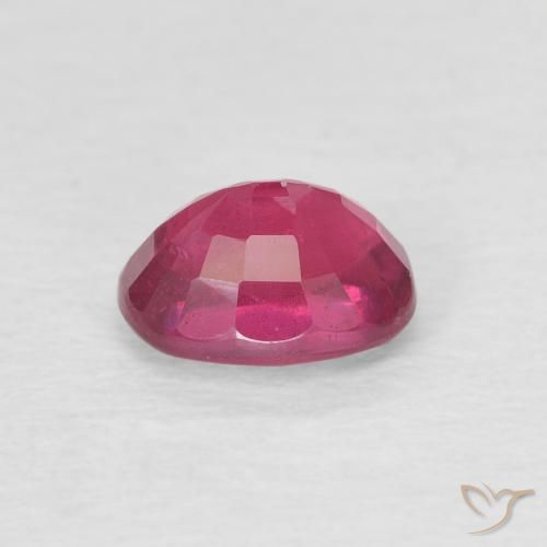 Rubino Rosa rossastro intenso naturale da 1.28 ct, Ovale, VS