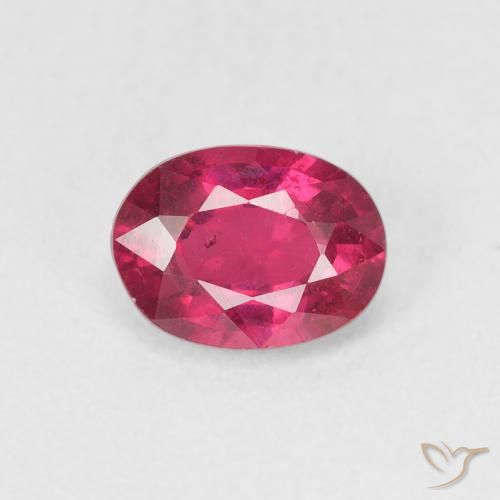 1.17ct Naturale Rosso tendente al rosa Rubino, Ovale, VS, Photo A