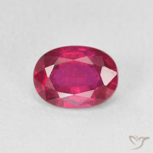 1.24ct Naturale Rosso tendente al rosa Rubino, Ovale, VS