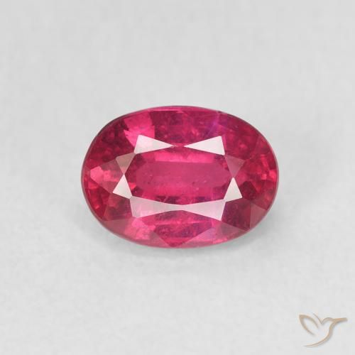1.33ct Naturale Rosso chiaro Rubino, Ovale, VS