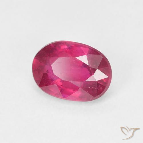 Rubino Rosso tendente al rosa naturale da 1.17 ct, Ovale, VS