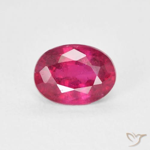 1.19ct Naturale Rosso tendente al rosa Rubino, Ovale, VS