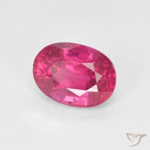 Rubino Rosso tendente al rosa naturale da 1.31 ct, Ovale, VS