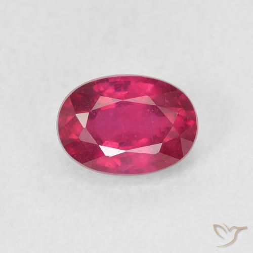 1.36ct Naturale Rosso chiaro Rubino, Ovale, VS