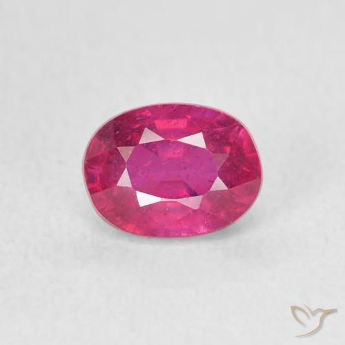 1.34ct Naturale Rosso chiaro Rubino, Ovale, VS