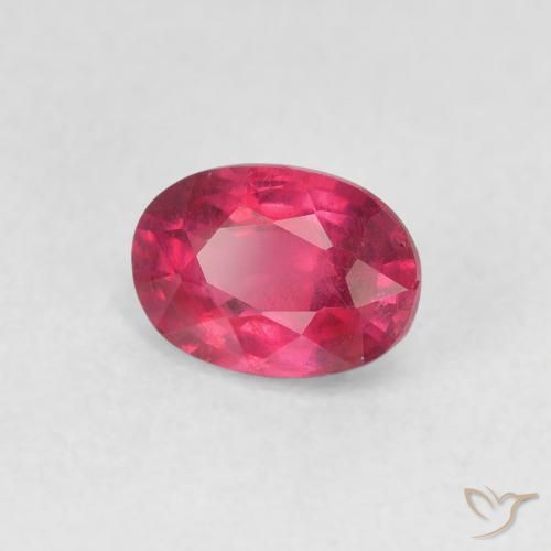Rubino Rosa rossastro intenso naturale da 1.27 ct, Ovale, VS